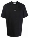 Micro Logo Print Short Sleeve T-Shirt Black - MSGM - BALAAN 2