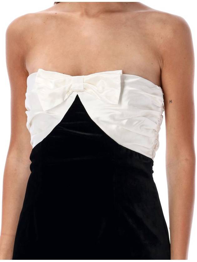 Alessandra Rich Mini Dress Velvet Duchesse Bow - ALESSANDRA RICH - BALAAN 3