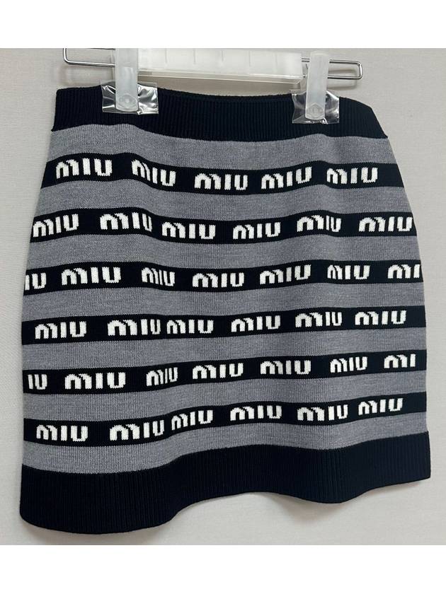 logo wool skirt 27 - MIU MIU - BALAAN 6