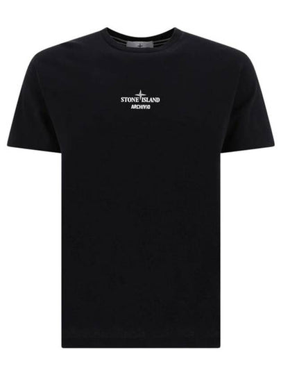 Archivio Project Lino Watro Cotton Jersey Short Sleeve T-Shirt Black - STONE ISLAND - BALAAN 2