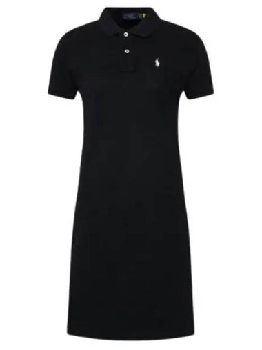 Women's Pony Logo Midi Dress Black - POLO RALPH LAUREN - BALAAN 1