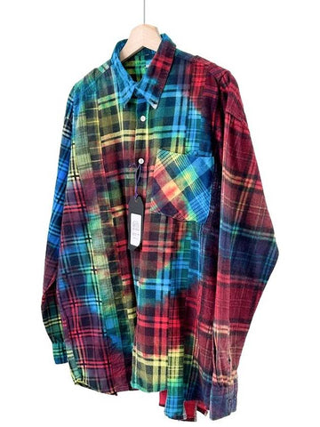 M Rebuild by Men s Cut Tie Dye Patchwork Check Shirt - NEEDLES - BALAAN 1