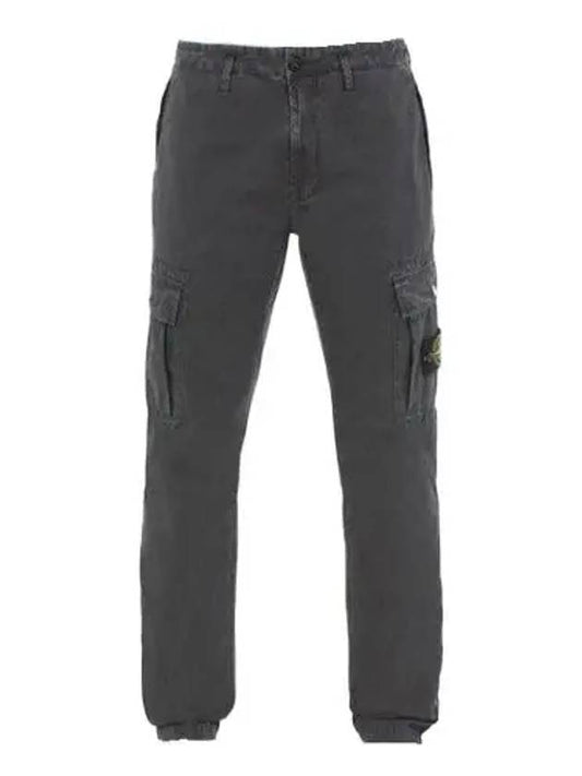 Logo Patch Cargo Pants Gray - STONE ISLAND - BALAAN.