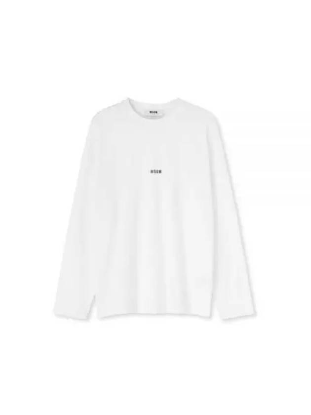 Micro Logo Print Long Sleeve T-Shirt White - MSGM - BALAAN 2