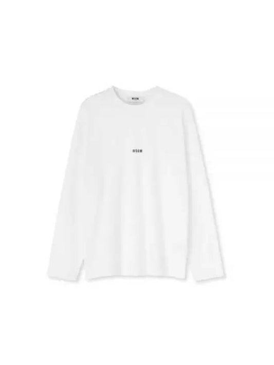 Micro Logo Print Long Sleeve T-Shirt White - MSGM - BALAAN 2