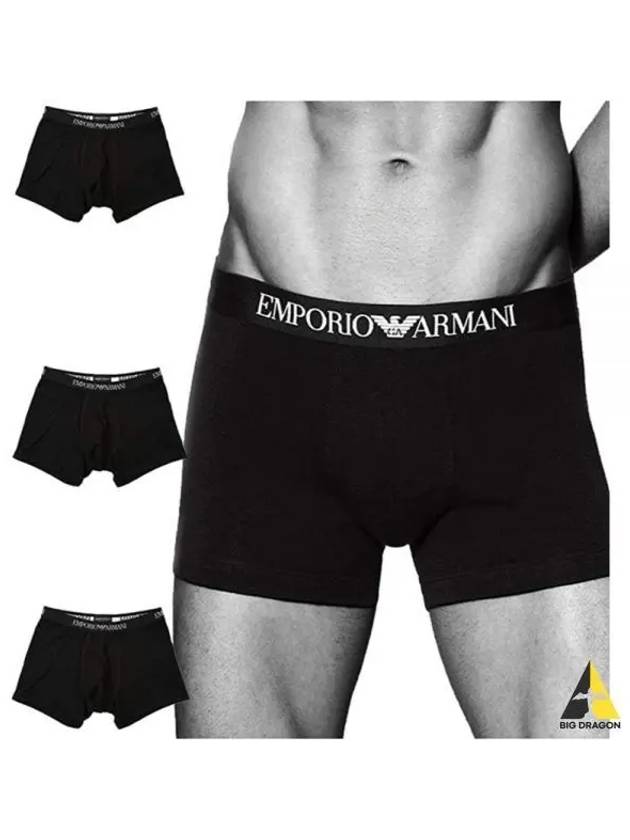 Men's Logo Pure Cotton Briefs 3 Pack Black - EMPORIO ARMANI - BALAAN 2