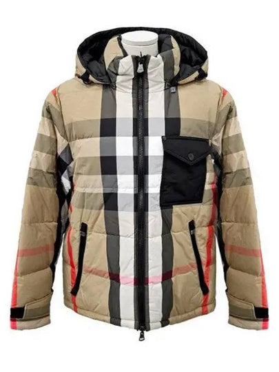 Check Reversible Hooded Padding Beige - BURBERRY - BALAAN 2