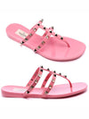 Rockstud PVC Flip Flops Pink - VALENTINO - BALAAN 2