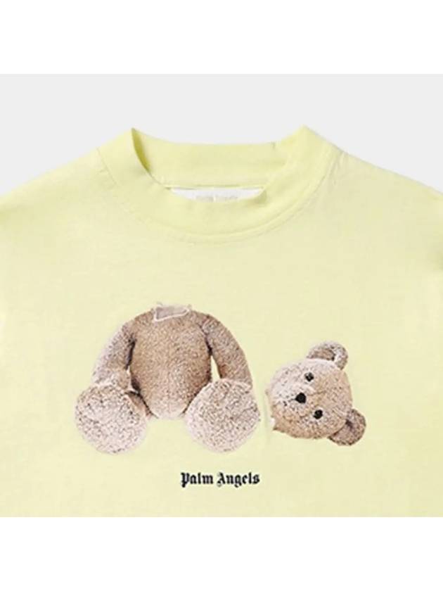 Kids Kill the Bear Printing Round Short Sleeve T Shirt Yellow PGAA002S22JER001 1860 - PALM ANGELS - BALAAN 3