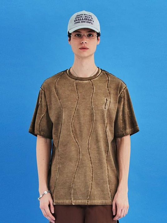 Dyed wave overlock tshirt beige - UNALLOYED - BALAAN 1