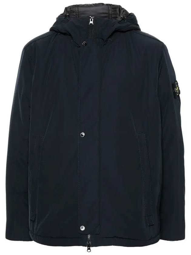 Techno Fabric Hooded Jacket Navy - STONE ISLAND - BALAAN 3