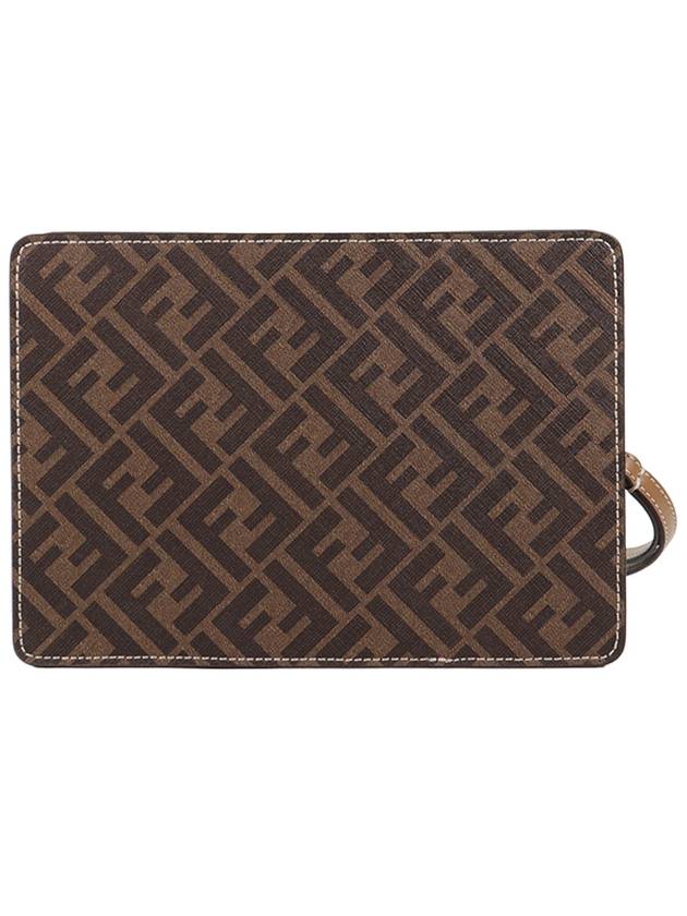 Squared FF Logo Standing Clutch Bag Beige Brown - FENDI - BALAAN 3