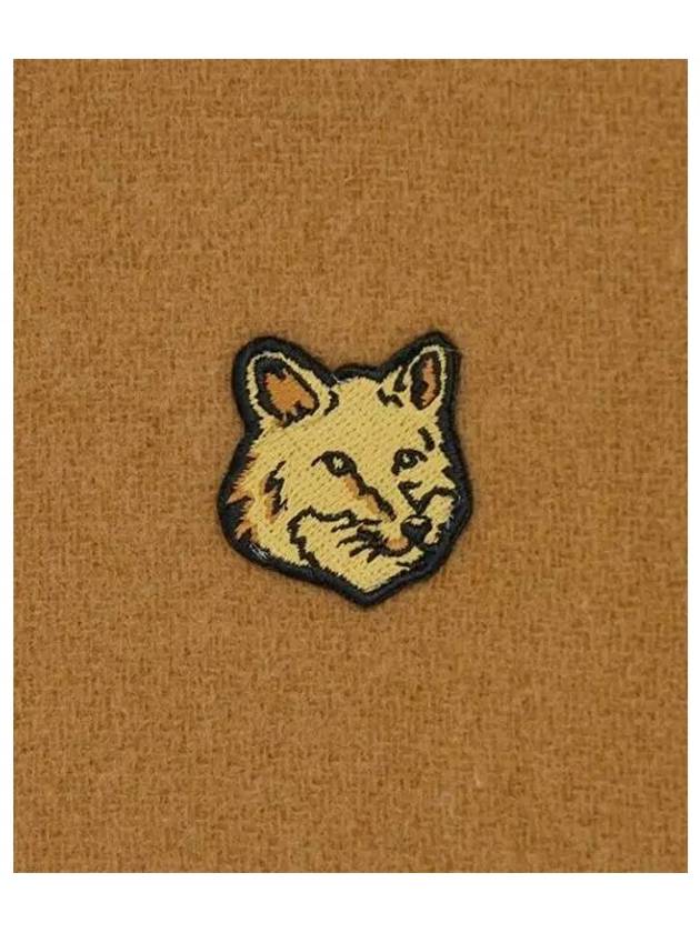 Fox Head Patch Virgin Wool Muffler Camel LM06201WA0018 - MAISON KITSUNE - BALAAN 3