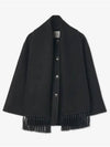 Embroidered Scarf Jacket Black - TOTEME - BALAAN 2