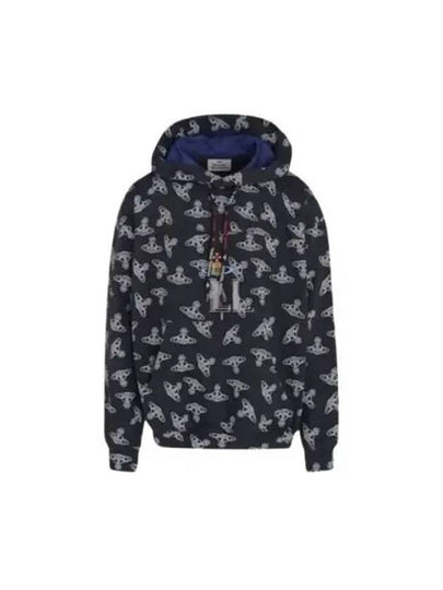 Fresh Allover Logo Print Hoodie Navy - VIVIENNE WESTWOOD - BALAAN 2