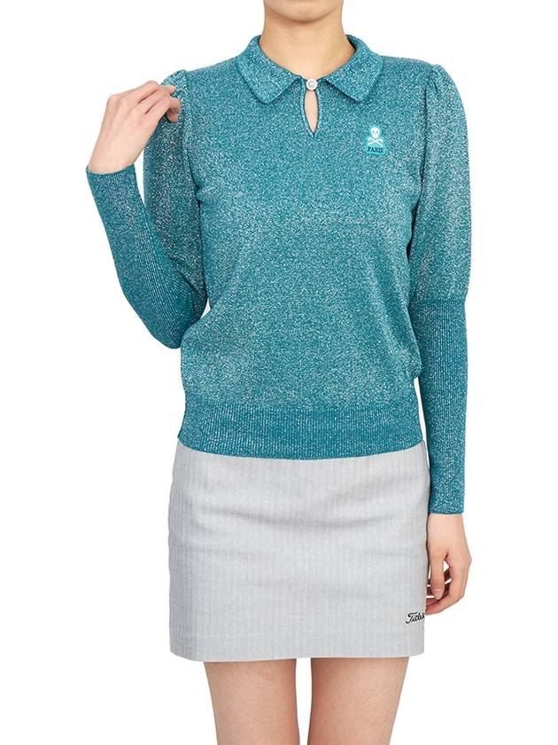 Eccrine puff sleeve knit polo emerald - MARK & LONA - BALAAN 6