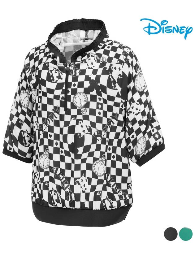 Alice half-zip checkered board short-sleeved hooded t-shirt DN2LTS038 - DISNEY GOLF - BALAAN 2