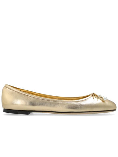 Jimmy Choo Leather Ballerinas ‘Elme’, Women's, Gold - JIMMY CHOO - BALAAN 1