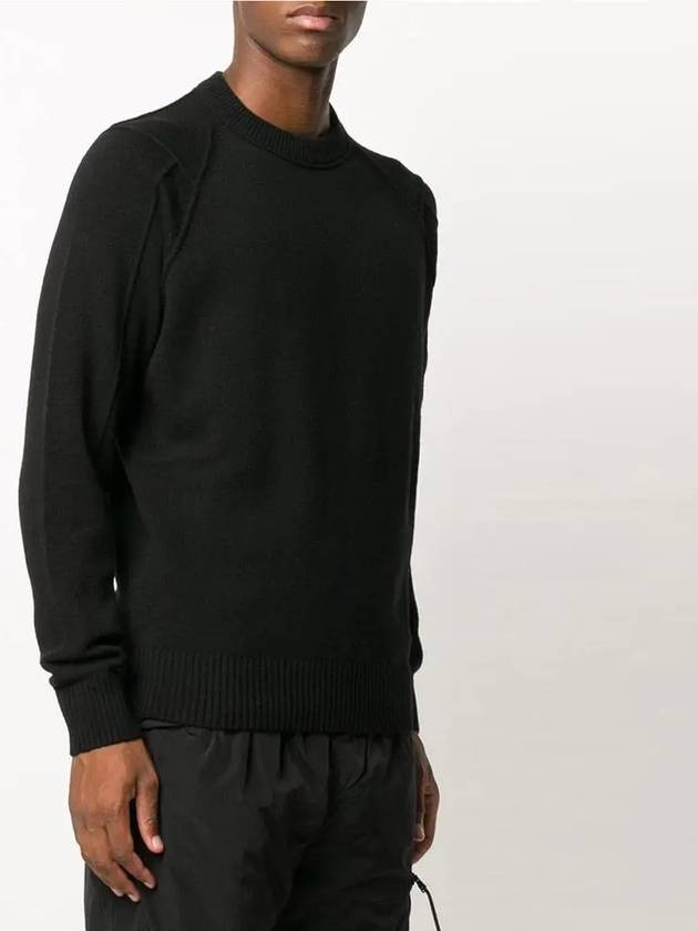 Lens Wappen Wool Knit Top Black - CP COMPANY - BALAAN 4