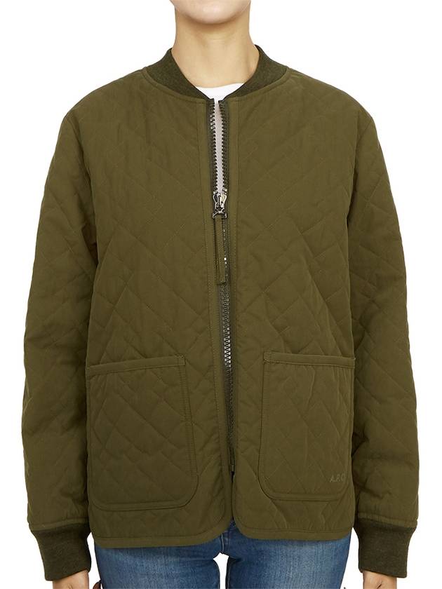 Elea Quilting Zip-Up Jacket Khaki - A.P.C. - BALAAN 5