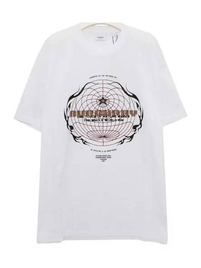 Globe Logo Graphic Short Sleeve T-Shirt White - BURBERRY - BALAAN 2