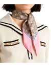 GG Bee Motif Silk Neck Bow Scarf Beige Pink - GUCCI - BALAAN 3