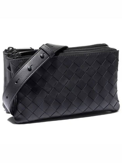 Triple Zipper Cross Bag Black - BOTTEGA VENETA - BALAAN 2