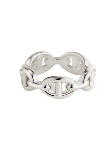 Small Chaine D'Ancre Enchainee Ring Silver - HERMES - BALAAN 1