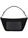 Toile Iconographe Fabric Leather Shoulder Bag Black - VALENTINO - BALAAN 4