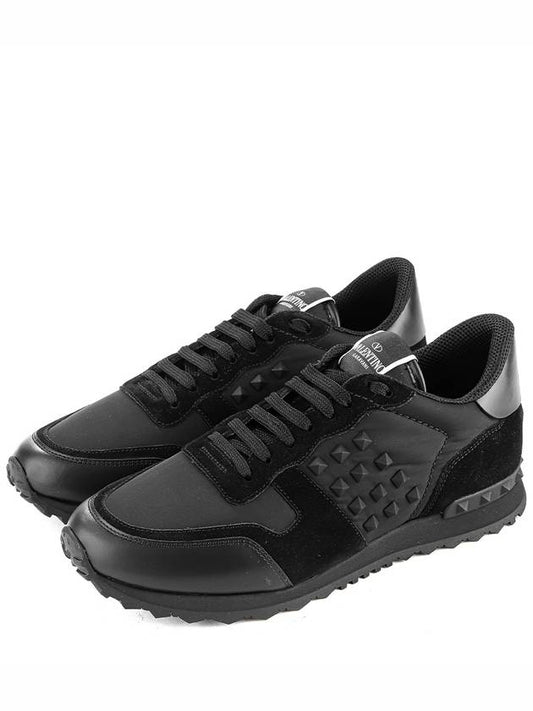 Rockrunner Low-Top Sneakers Black - VALENTINO - BALAAN 2