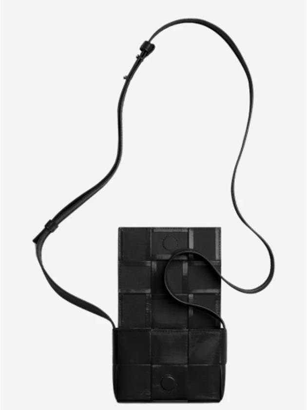 Cassette Small Leather Cross Bag Black - BOTTEGA VENETA - BALAAN 4