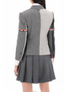 Two Fly Fun Mix Fresco Panel Blazer Jacket Grey - THOM BROWNE - BALAAN 4