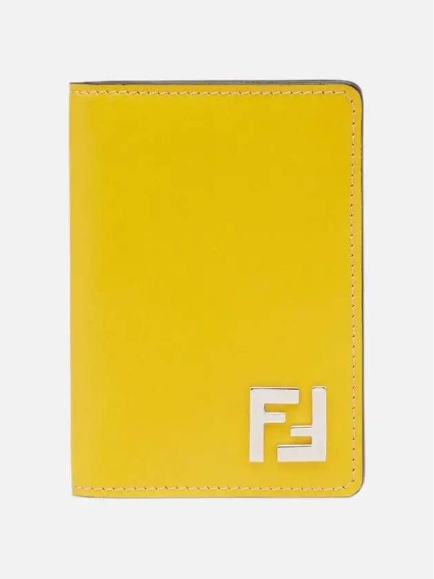 FF Square Leather Card Wallet Yellow - FENDI - BALAAN 2