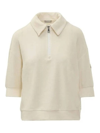 Logo Terry Polo TShirt Ivory 8A000 06 596LS 034 - MONCLER - BALAAN 2