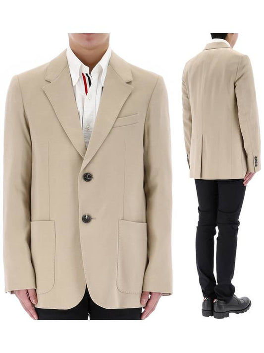 Tailored Single Breasted Blazer Jacket Beige - AMI - BALAAN 2