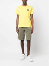 Logo Patch Cotton Short Sleeve T-Shirt Yellow - STONE ISLAND - BALAAN 3