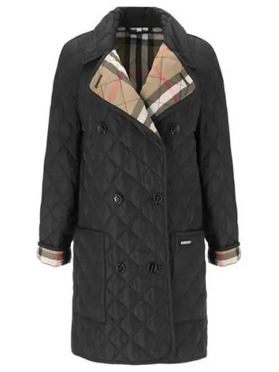 Tight Diamond Quilted Double Coat Black Beige - BURBERRY - BALAAN 2