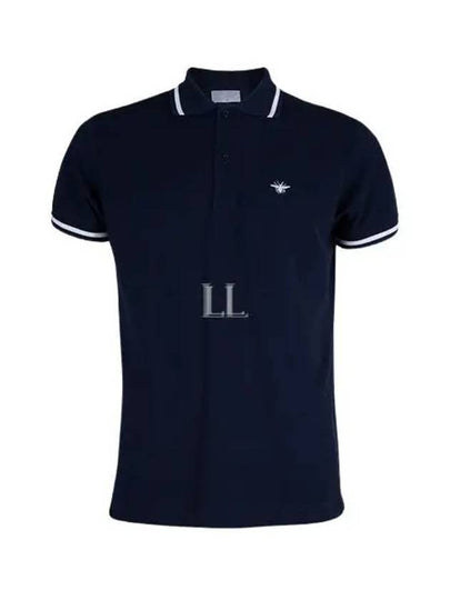 Embroidery Bee Polo Shirt Navy - DIOR - BALAAN 2