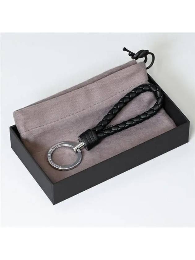 Intrecciato Leather Key Holder Black - BOTTEGA VENETA - BALAAN 5