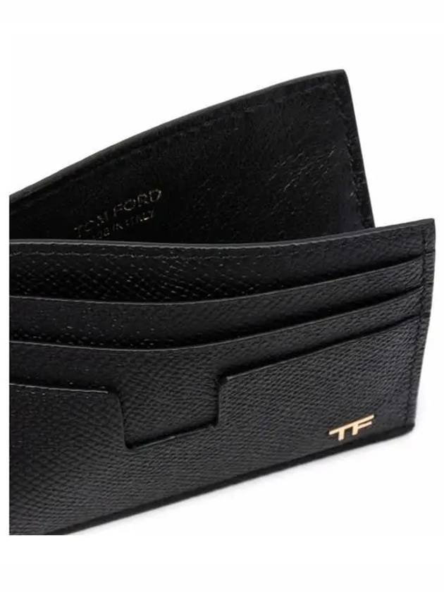 TF Logo Gold Card Wallet Black - TOM FORD - BALAAN 4