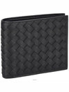 Men's Intrecciato Half Wallet Black - BOTTEGA VENETA - BALAAN 2