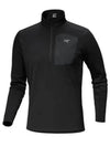 Rho Heavyweight Zip Neck Long Sleeve T-Shirt Black - ARC'TERYX - BALAAN 1