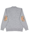 Vintage Check Elbow Patch V-Neck Cardigan Grey - BURBERRY - BALAAN 11