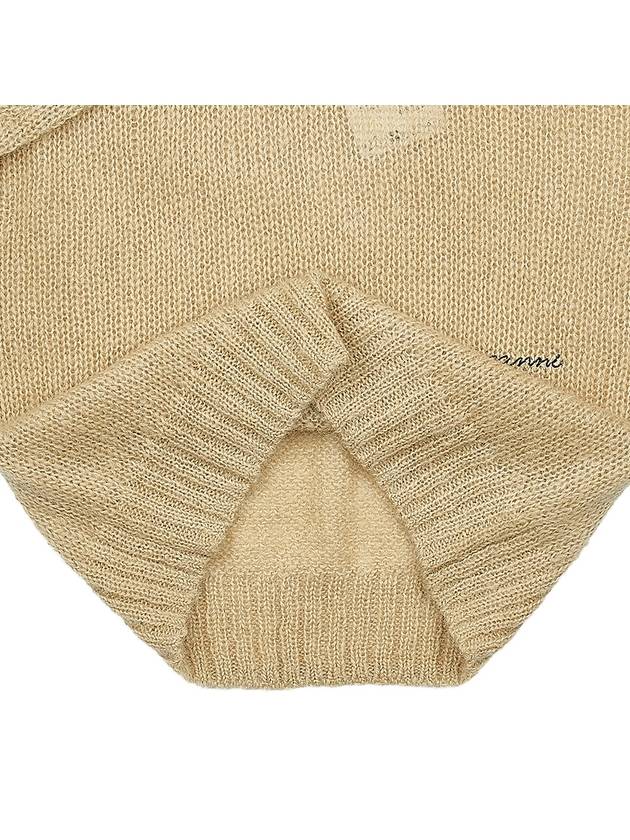 Logo Mohair Knit Top Beige - GANNI - BALAAN 9