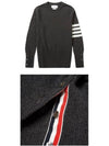 Diagonal Classic Cashmere Knit Top Dark Grey - THOM BROWNE - BALAAN 6