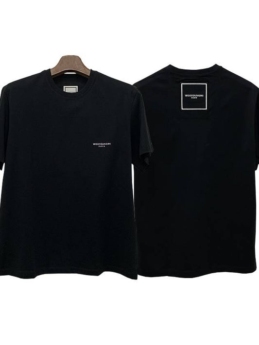 Cotton Square Label T-Shirt Black - WOOYOUNGMI - BALAAN 2