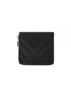 Check Pattern Leather Half Wallet Black - BURBERRY - BALAAN 2