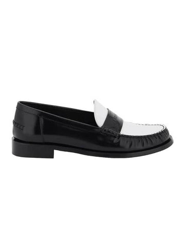 Salvatore Women's Logo Loafers White Black - SALVATORE FERRAGAMO - BALAAN 1