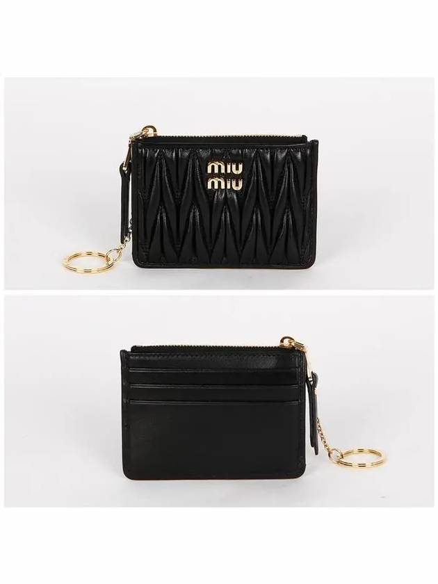 Matelasse Nappa Leather Card Wallet Black - MIU MIU - BALAAN 3