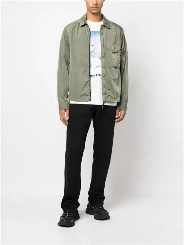 Men's Chrome R Over Shirt Zip Up Jacket Green - CP COMPANY - BALAAN 3